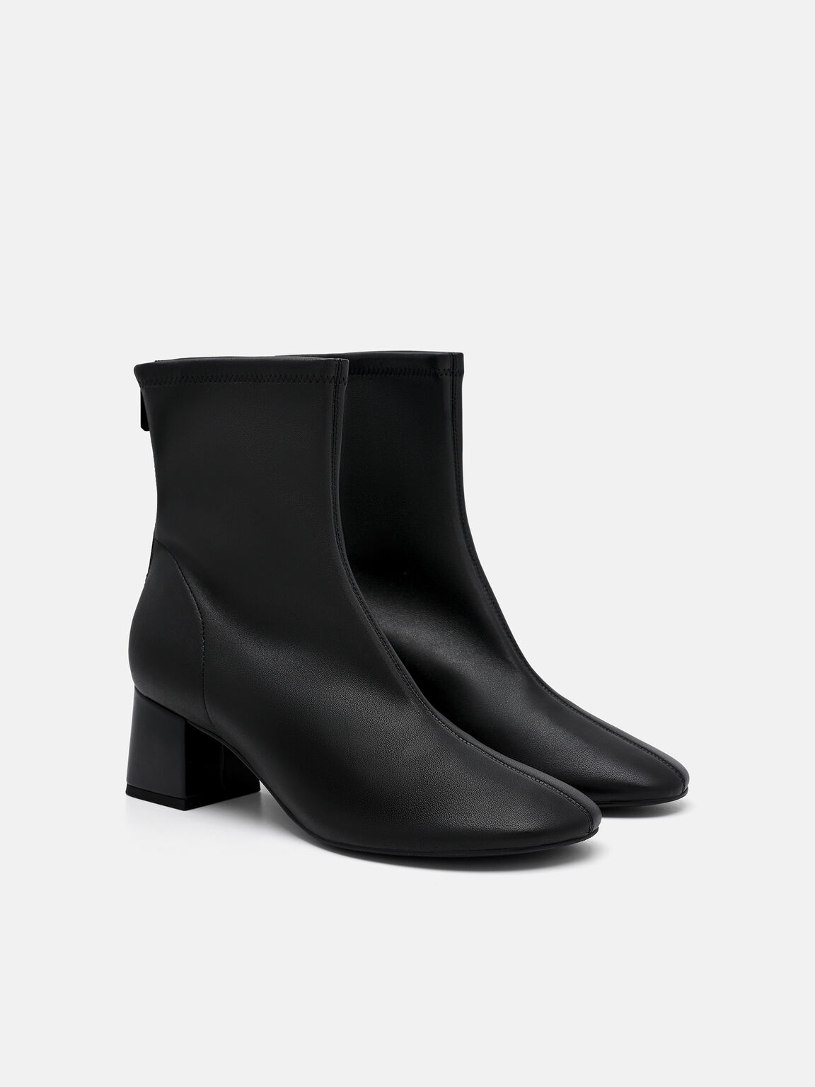 Brooke Leather Heel Boots, Black, hi-res