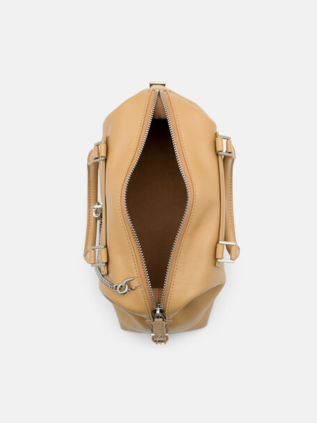 Mirelle Leather Bowling Bag, Camel, hi-res