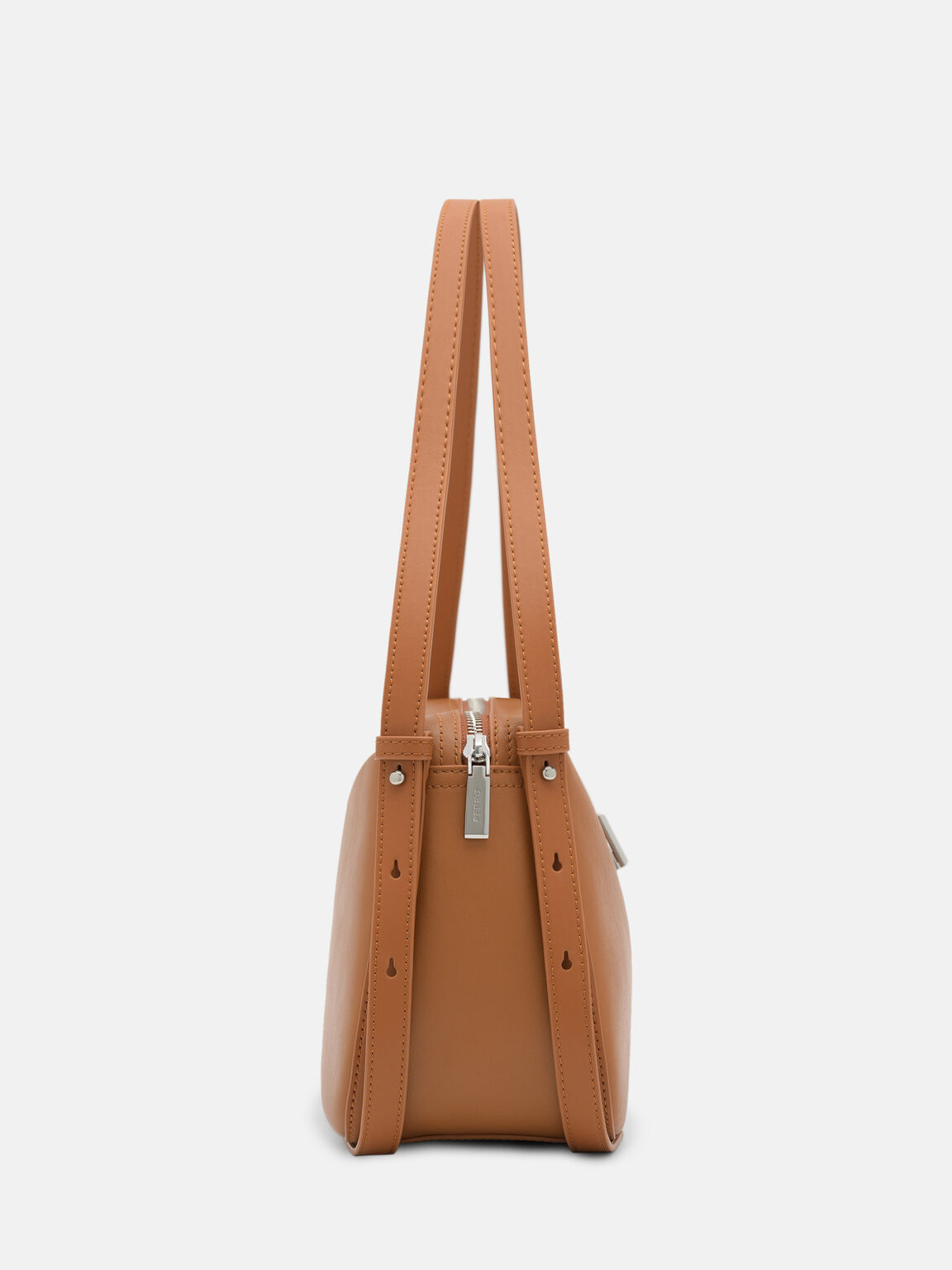 Leather Shoulder Bag, Cognac, hi-res