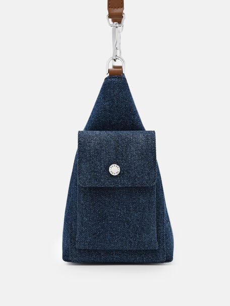 Kristen Denim Shoulder Bag, Blue Denim, hi-res