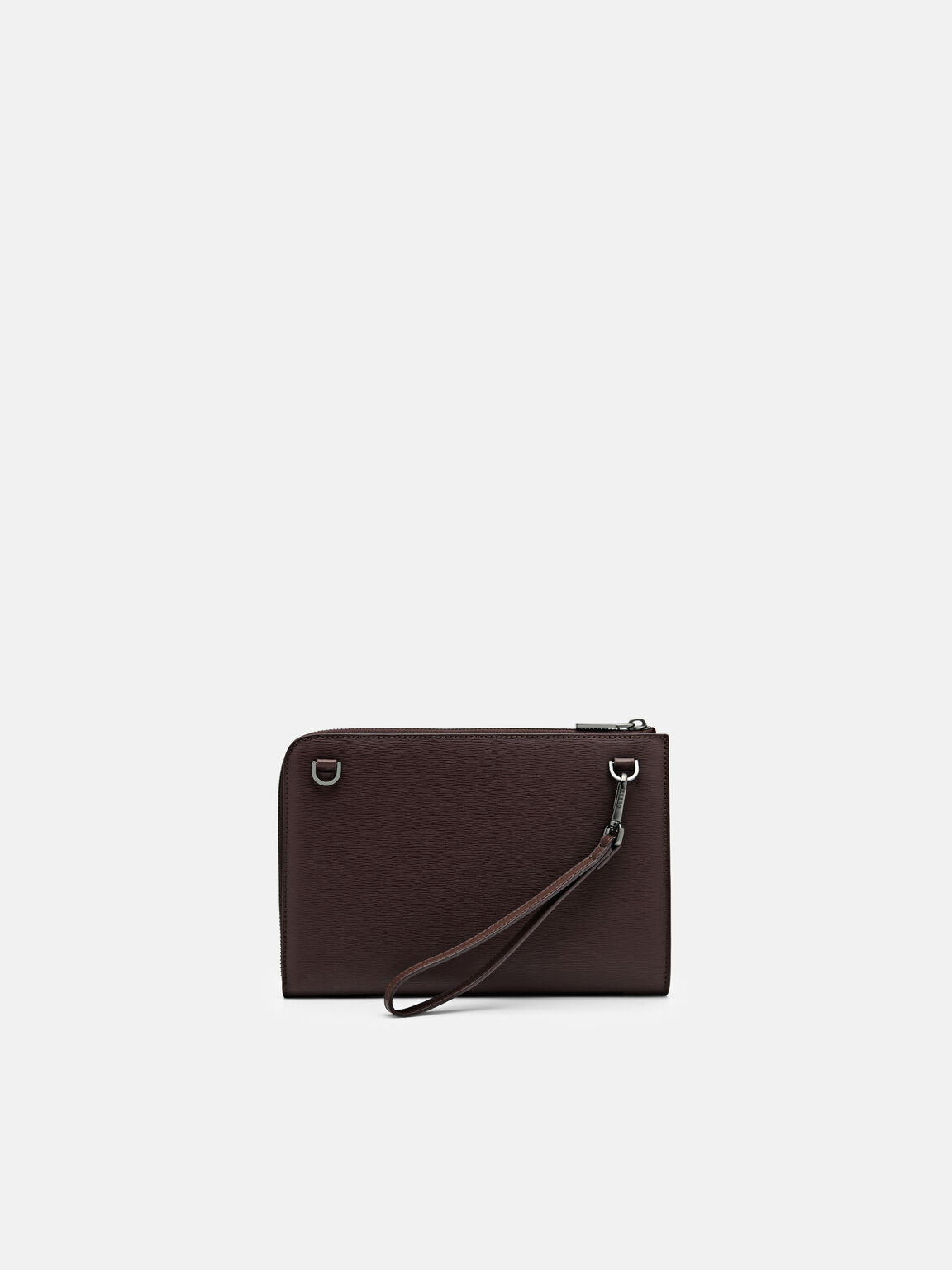 Henry Leather Clutch Bag, Dark Brown, hi-res