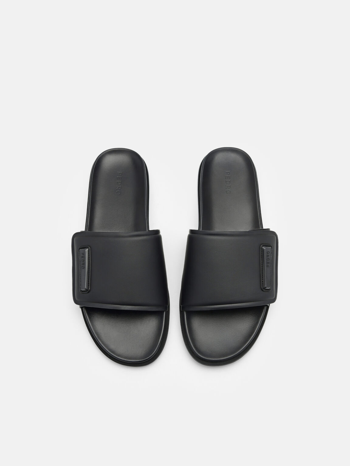 Rubber Slide Sandals, Black