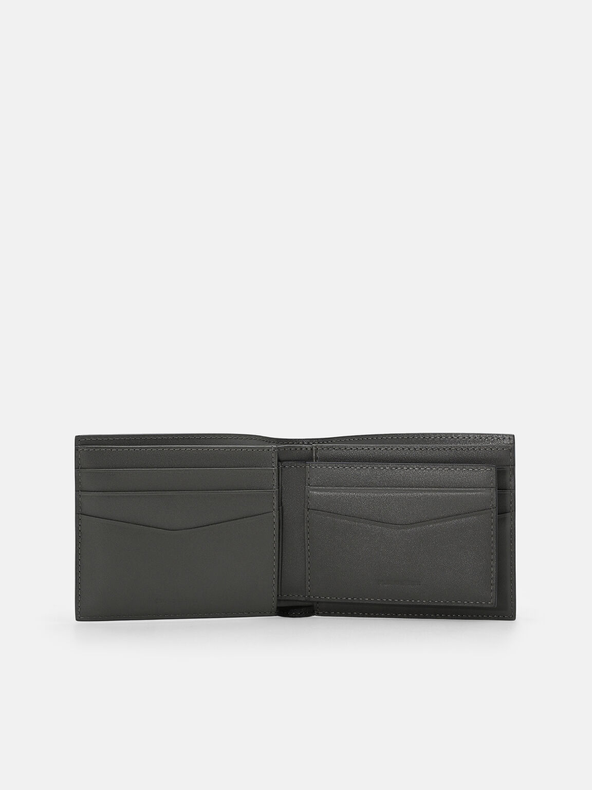 V&iacute; ngắn gập đ&ocirc;i Leather, Đen, hi-res