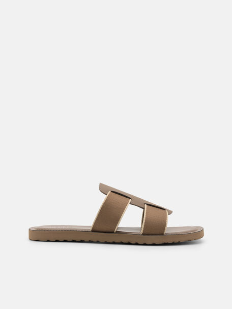 Grosgrain Band Sandals, Brown, hi-res