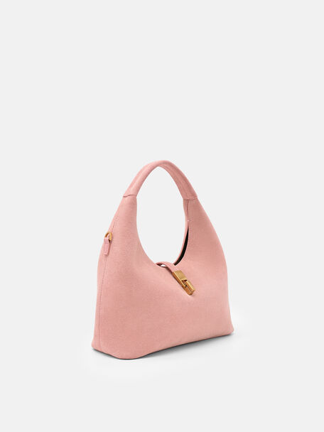 T&uacute;i x&aacute;ch h&igrave;nh b&aacute;n nguyệt Hitch, Pink Suede, hi-res