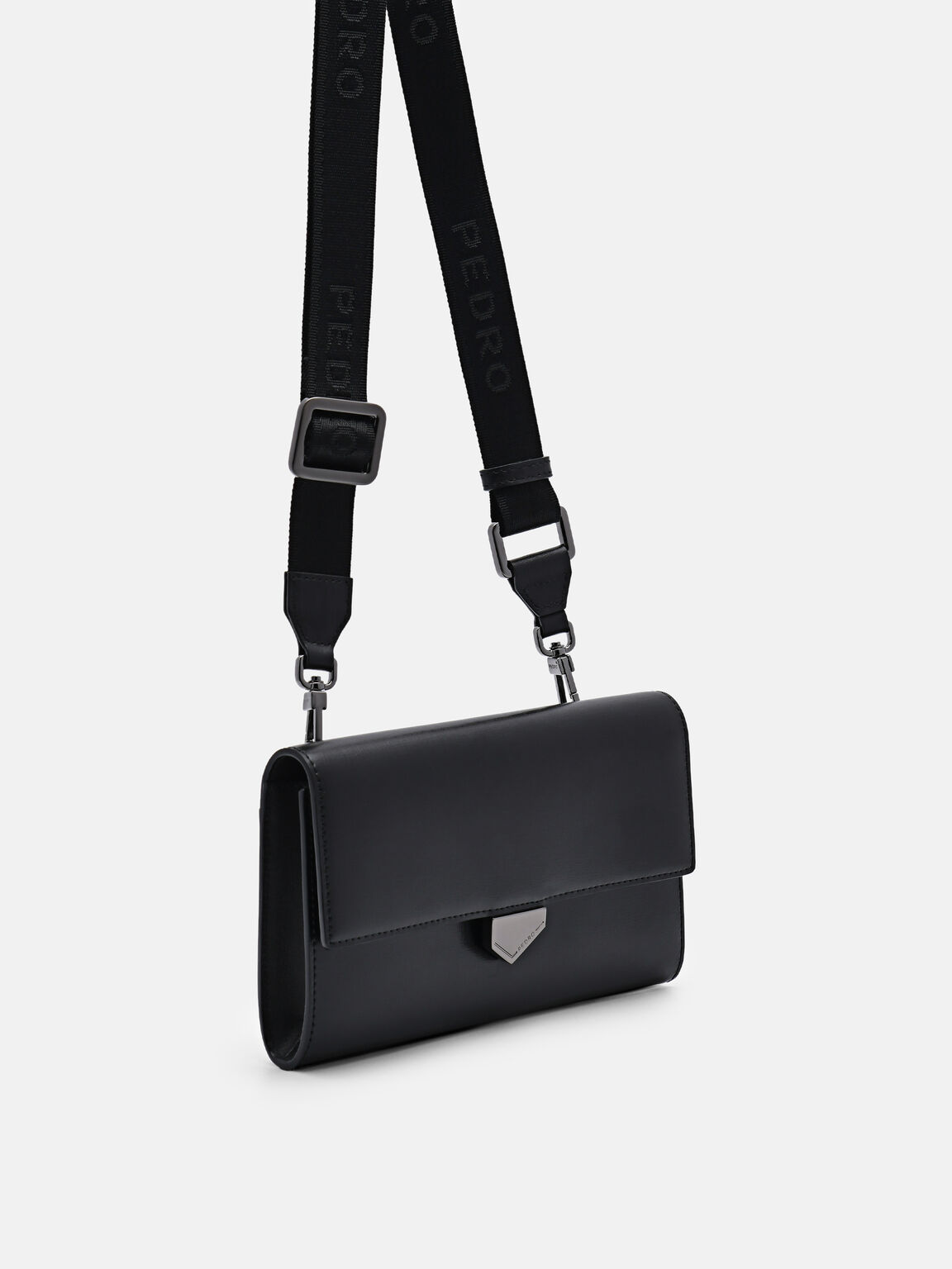 Túi đeo chéo chữ nhật Taper Leather Phone Pouch, Đen, hi-res