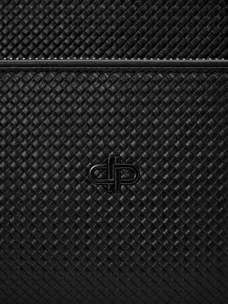 T&uacute;i đeo ch&eacute;o phom chữ nhật Pochette, Đen dập v&acirc;n, hi-res