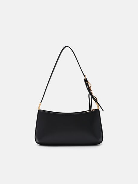 T&uacute;i đeo vai Jatte Leather Charm, Đen, hi-res