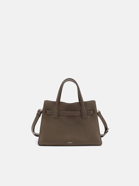 Danielle Medium Leather Handbag, Dark Taupe Tumble, hi-res