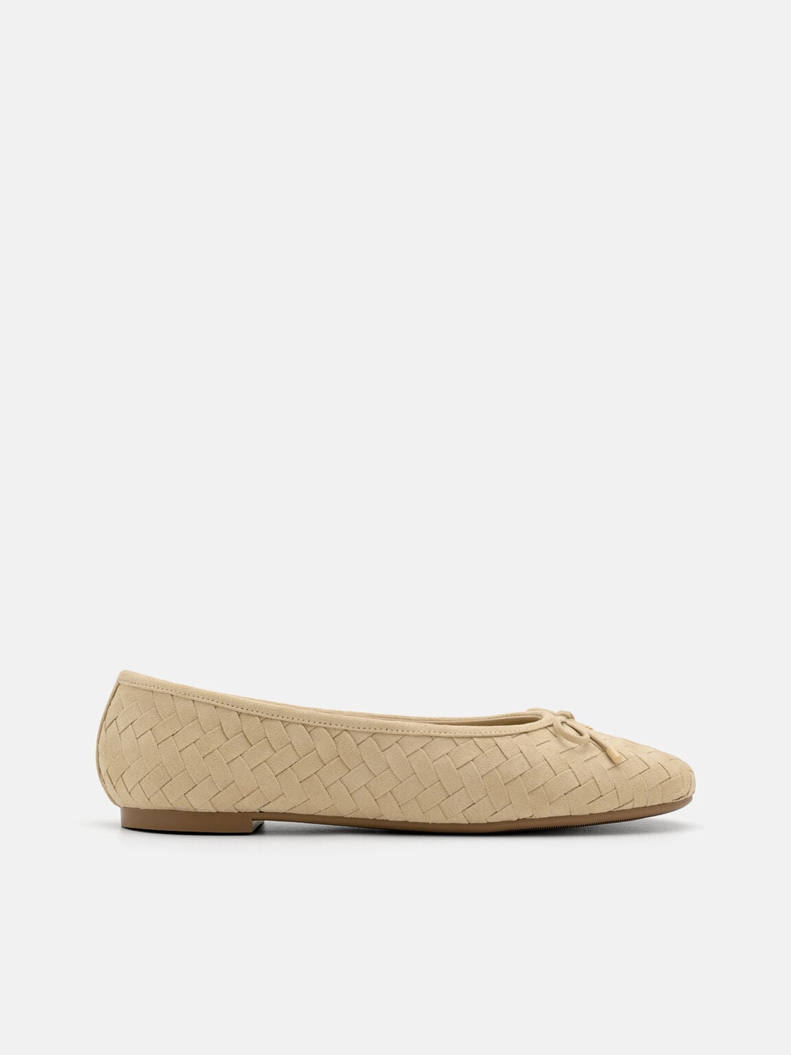 Anna Woven Ballerina Flats, Sand Weave, hi-res