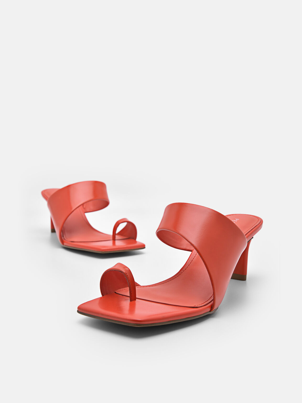 Rocco Leather Heel Sandals, Red