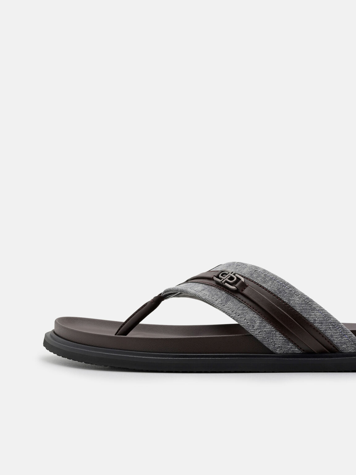 Canvas Thong Sandals, Grey, hi-res