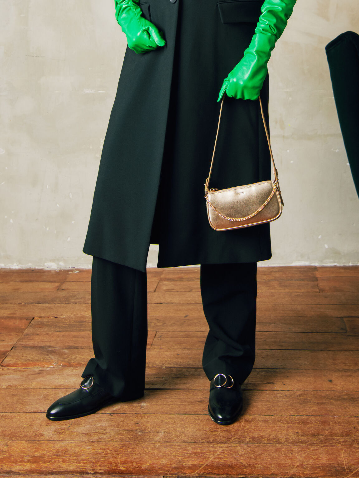 Maddy Leather Pouch, Gold, hi-res