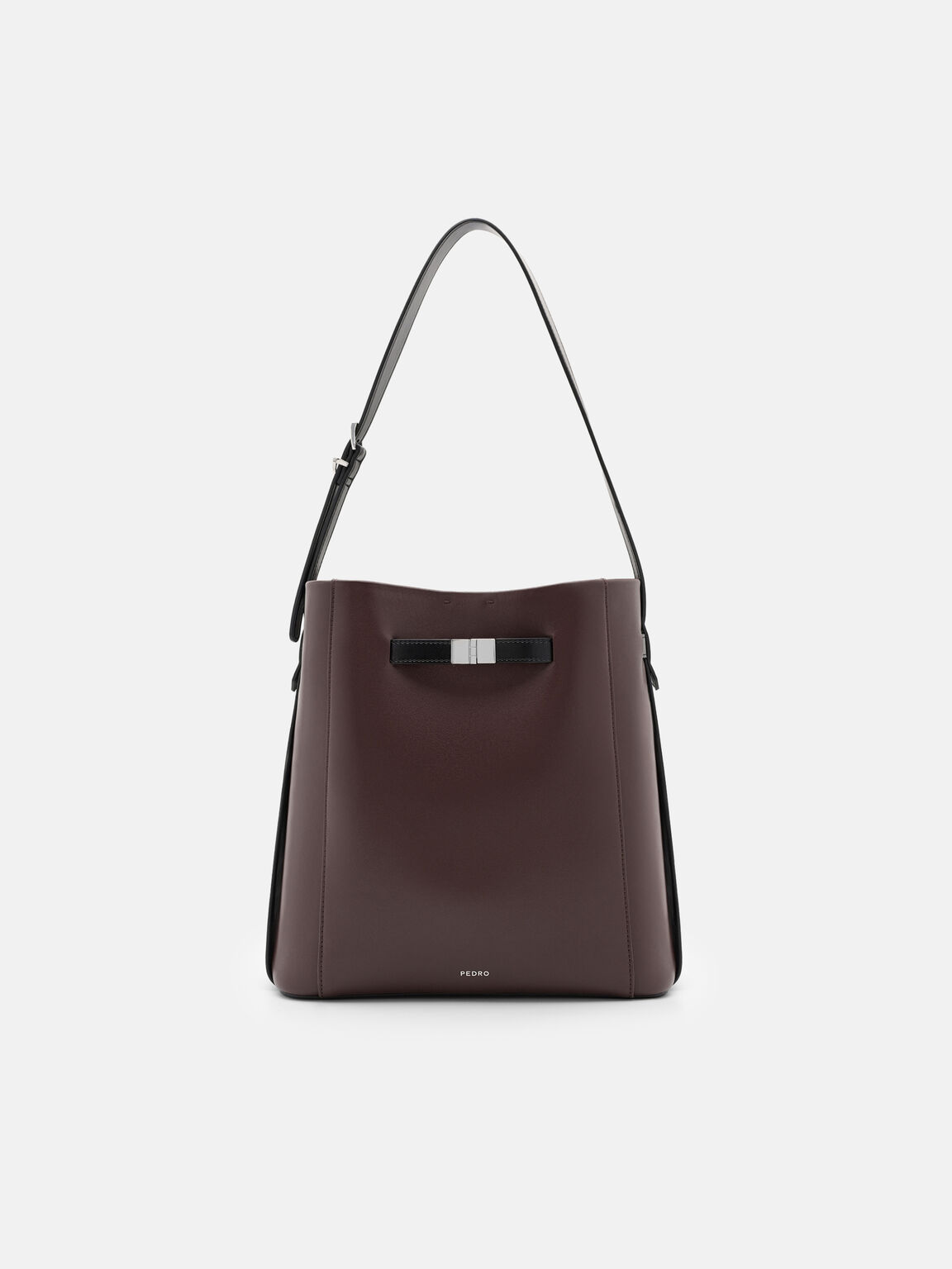 Jatte Belt Leather Bucket Bag, Burgundy, hi-res