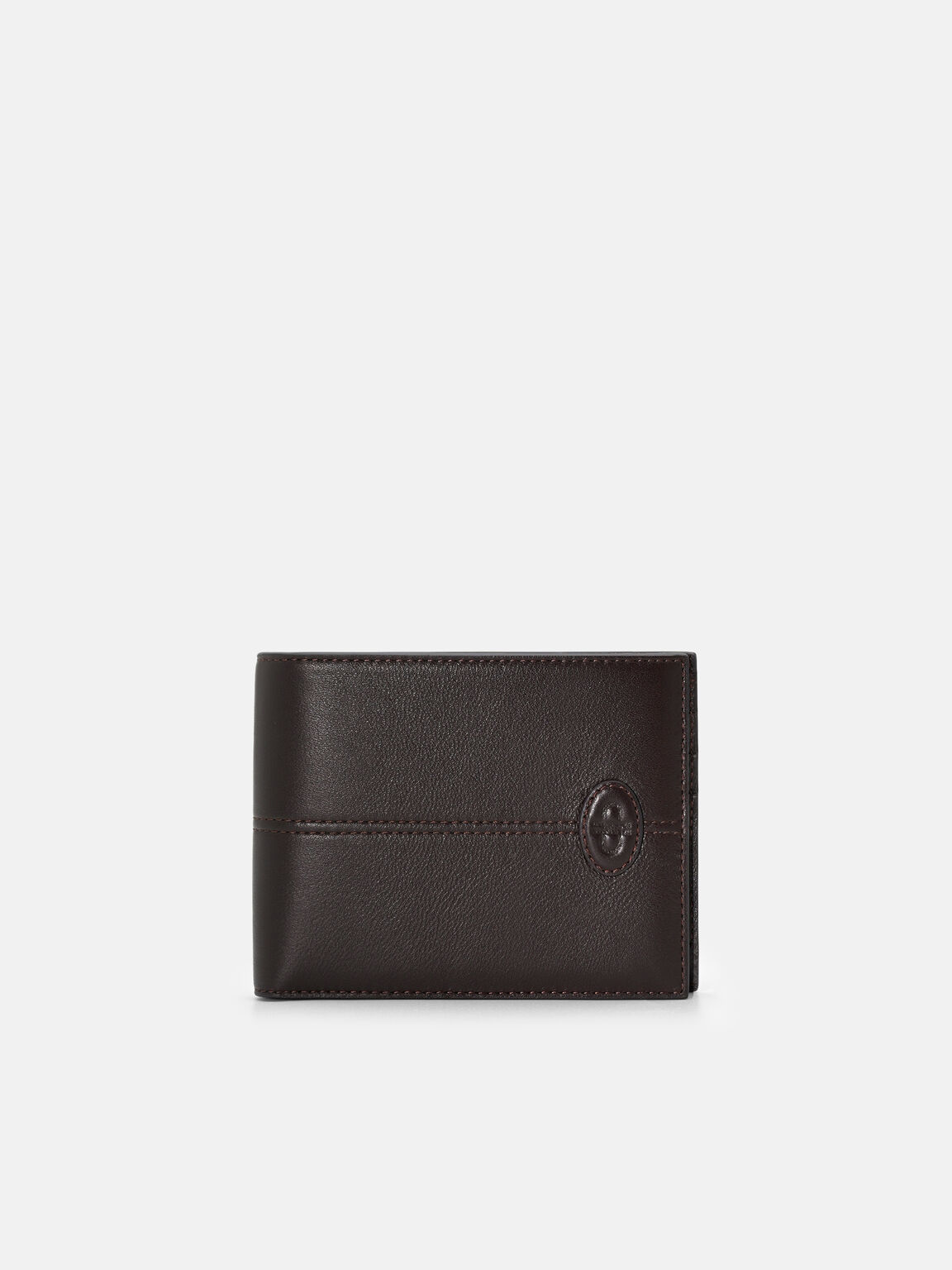 Leather Bi-Fold Flip Wallet, Espresso Brown, hi-res