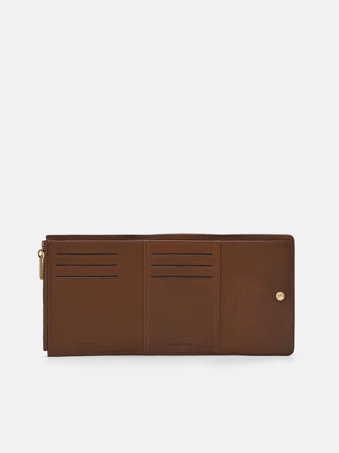 Leather Tri-Fold Wallet, Brown, hi-res