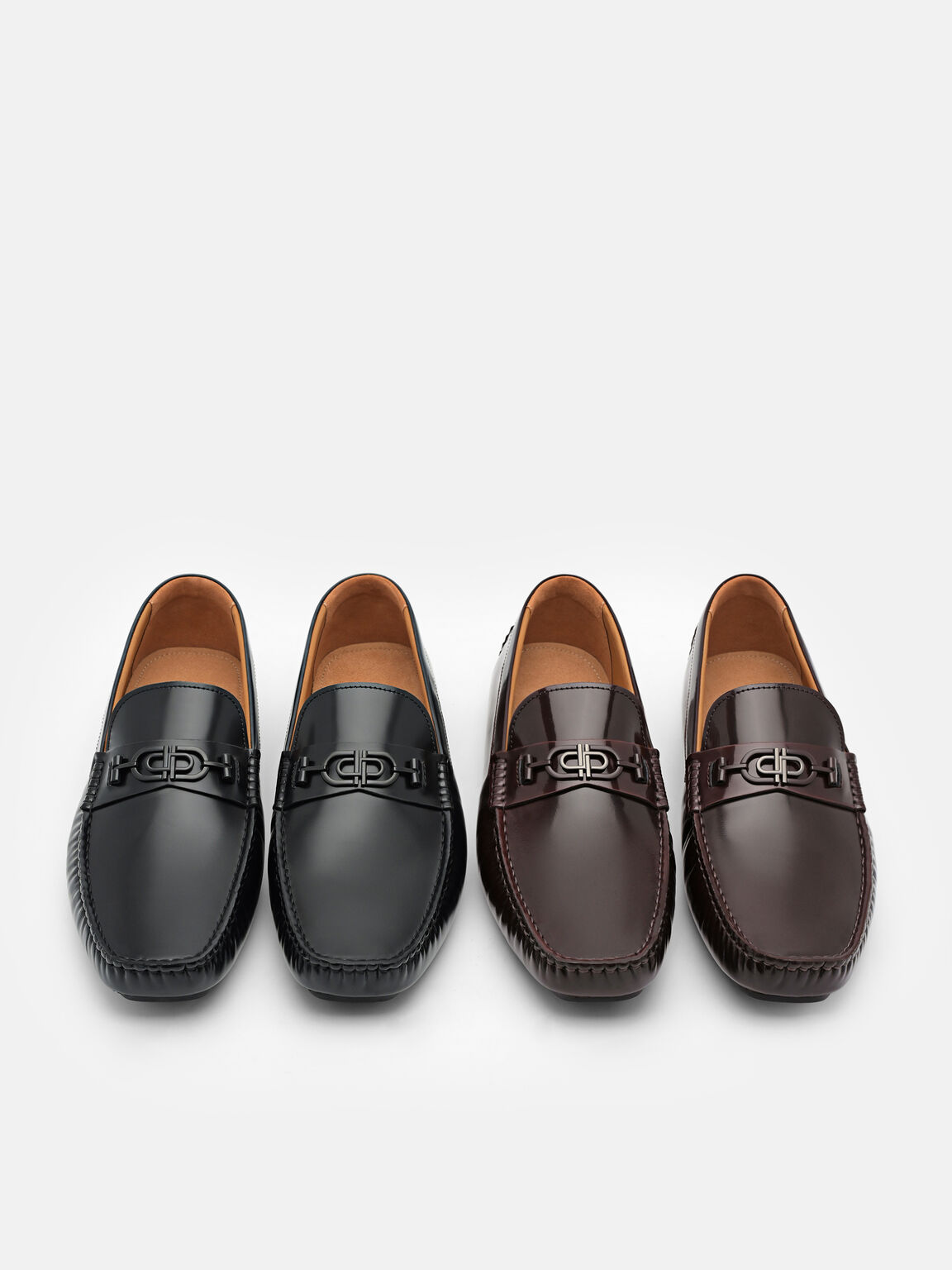Gi&agrave;y lười mũi vu&ocirc;ng Icon Leather, Đen, hi-res