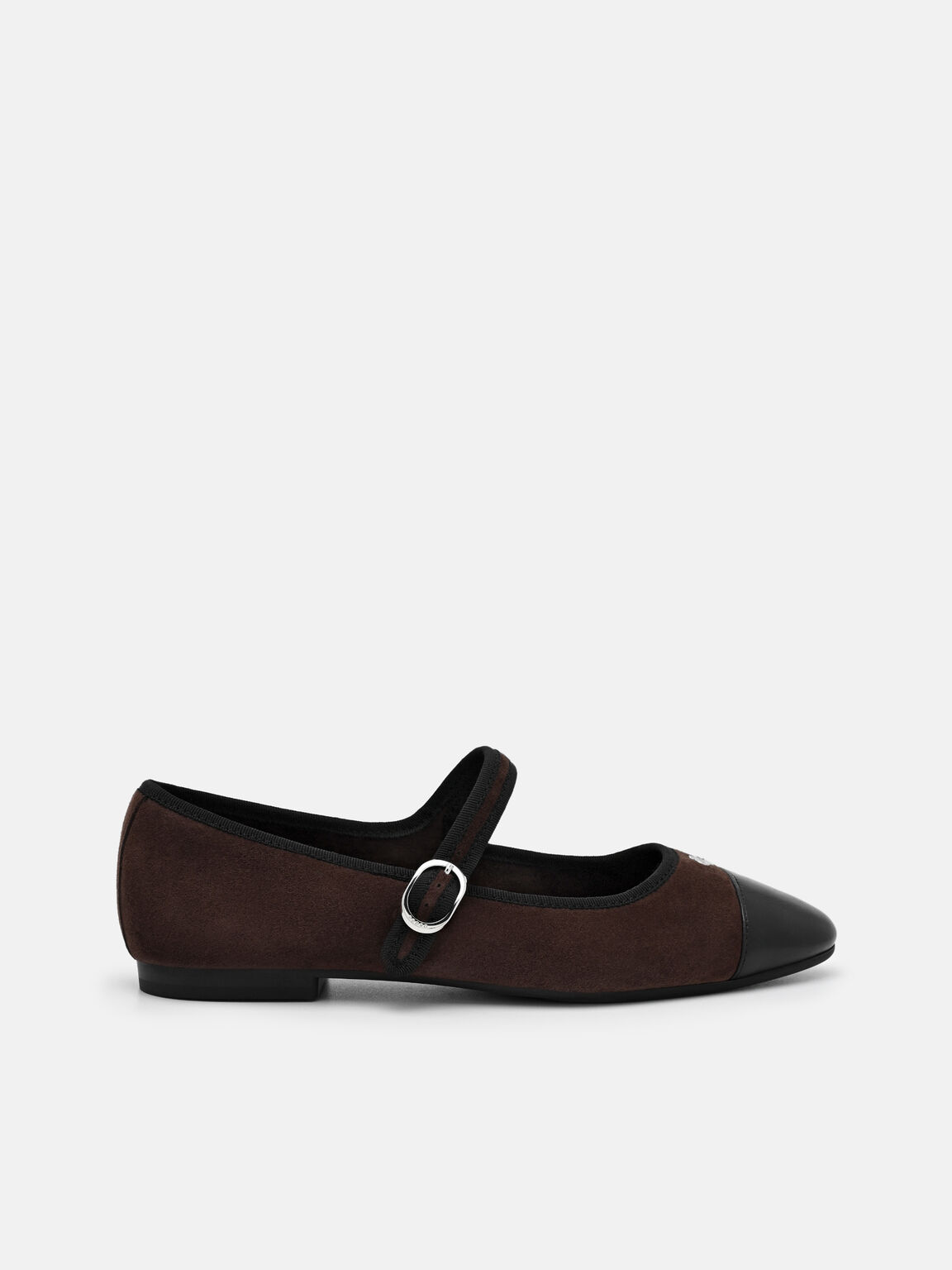 Gi&agrave;y b&uacute;p b&ecirc; đế thấp Alina, Dark Brown Suede, hi-res