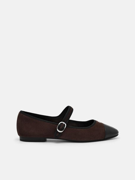 Gi&agrave;y b&uacute;p b&ecirc; đế thấp Alina, Dark Brown Suede, hi-res