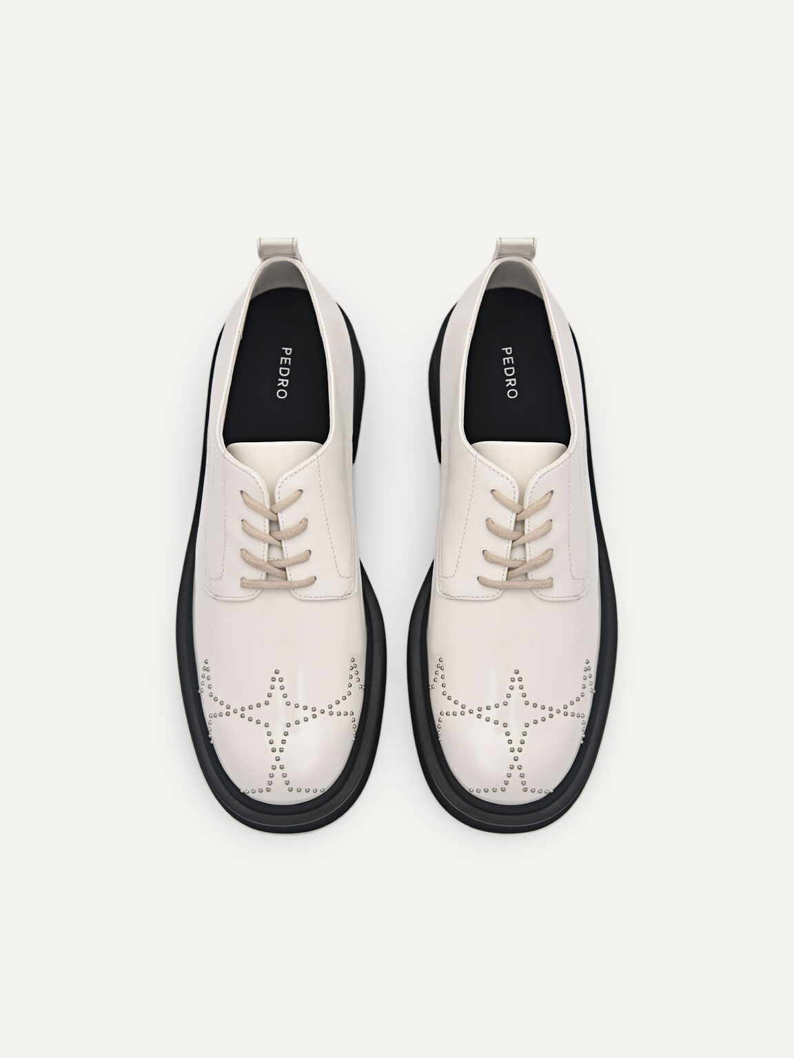 Maisie Leather Derby Shoes, White, hi-res
