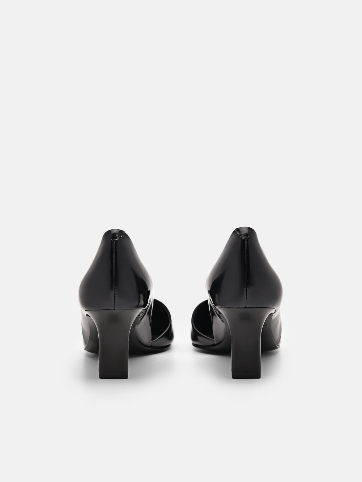 Rocco Leather Heel D'Orsay Pumps, Black, hi-res