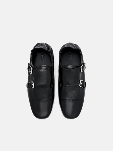 Lauren Leather Oxford Shoes, Black, hi-res