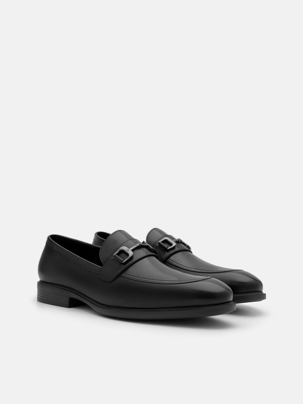 Altitude Lightweight Leather Horsebit Loafers, Black Burnish, hi-res