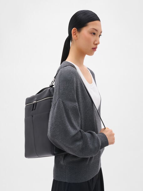 Alyssa Tumbled Leather Backpack, Black Tumble, hi-res