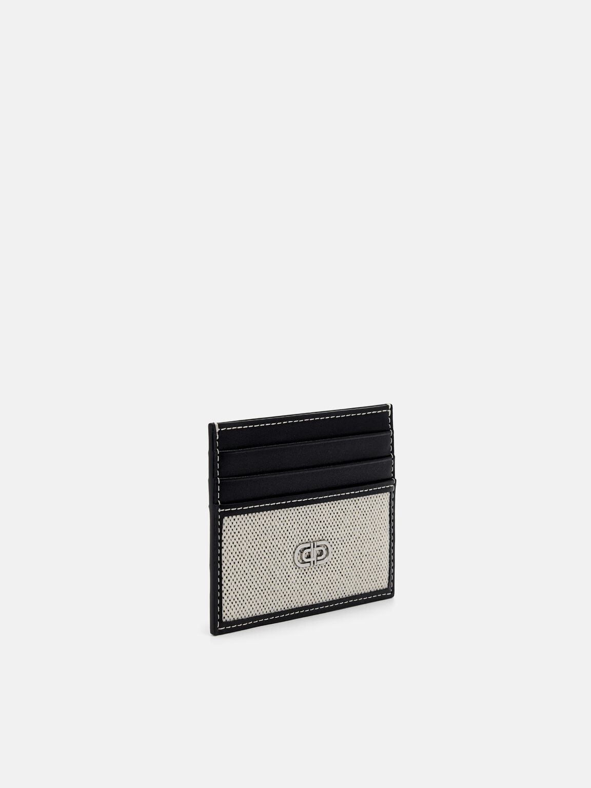 PEDRO Icon Leather Woven Card Holder, Black, hi-res