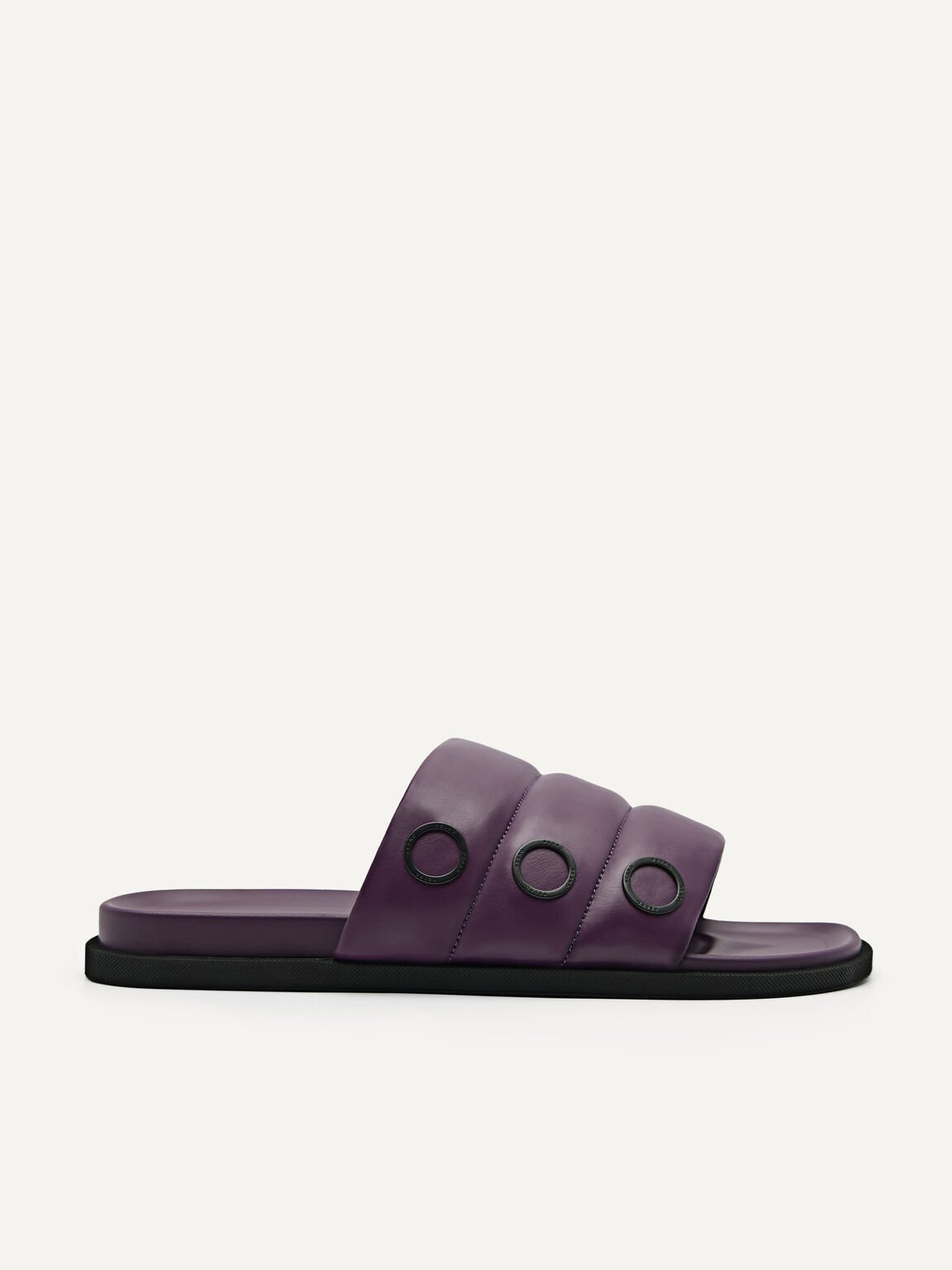 Puff Slide Sandals, Dark Purple