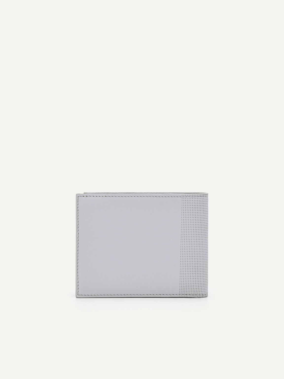Ví dáng ngắn Oliver Leather Bi-Fold, Xám Nhạt