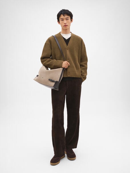 Tate Suede Hobo Bag, Taupe Suede, hi-res