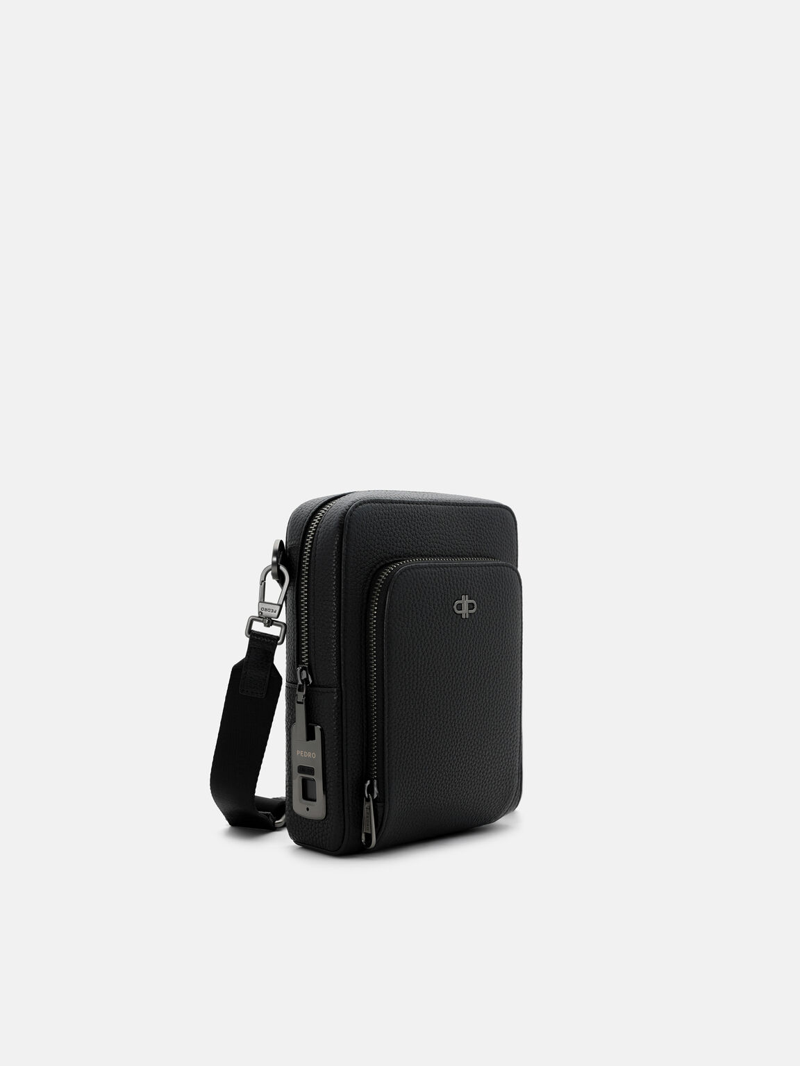 Fingerprint Lock Crossbody Bag, Black Tumble, hi-res