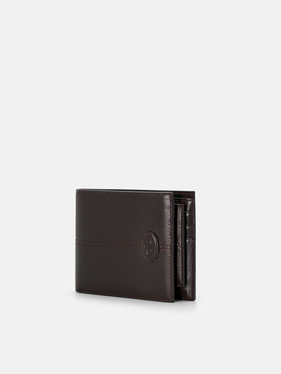 Leather Bi-Fold Wallet with Insert, Espresso Brown, hi-res