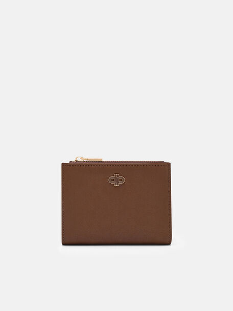 Leather Bi-Fold Wallet, Brown, hi-res