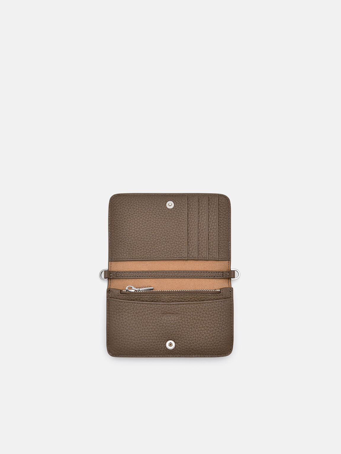 Ví dài dáng gập Embossed Leather, Dark Taupe