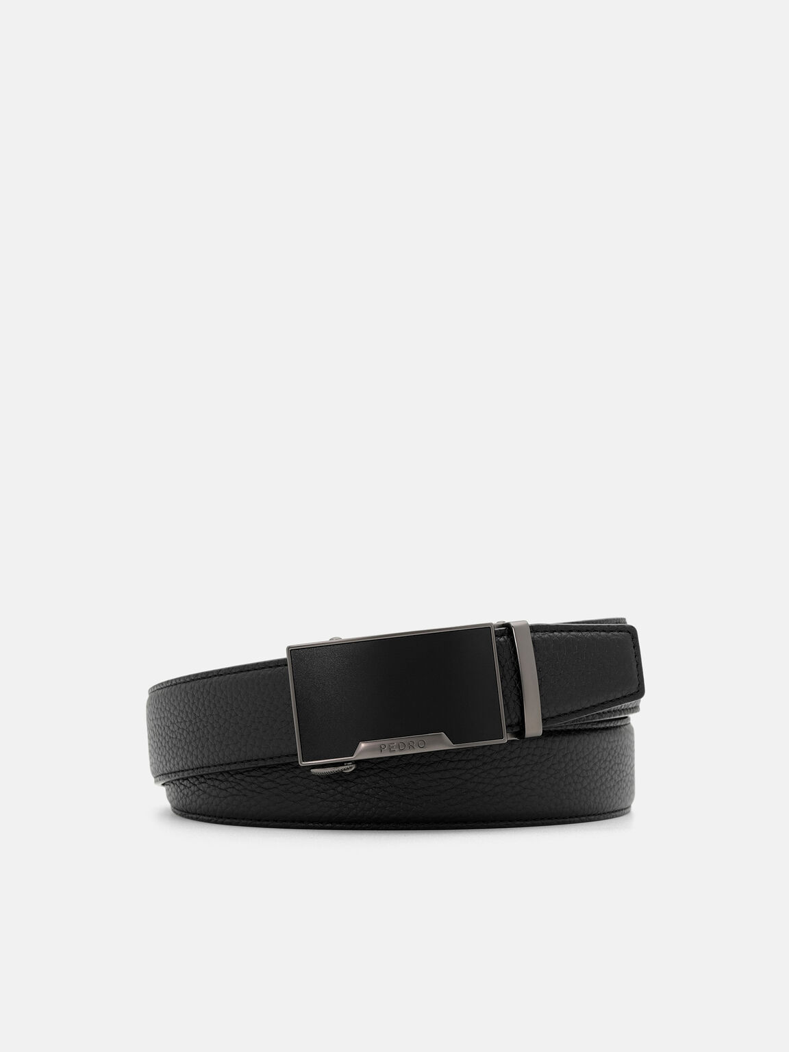 Leather Automatic Belt, Black Tumble, hi-res