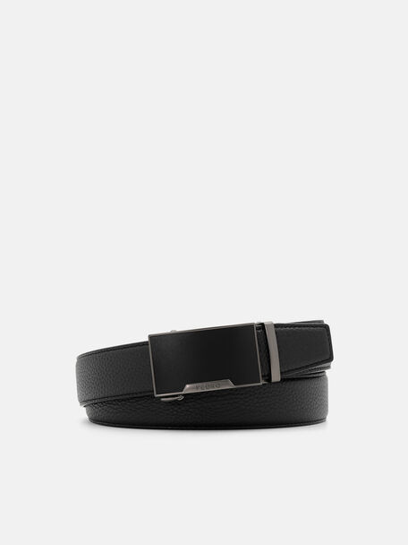 Leather Automatic Belt, Black Tumble, hi-res