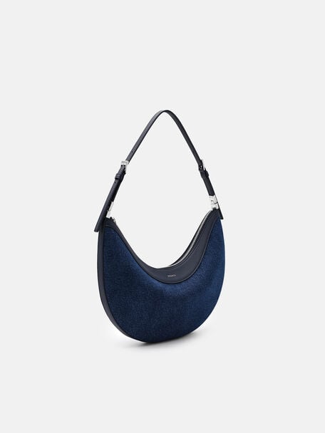 T&uacute;i đeo vai h&igrave;nh b&aacute;n nguyệt Jatte Denim, Blue Denim, hi-res