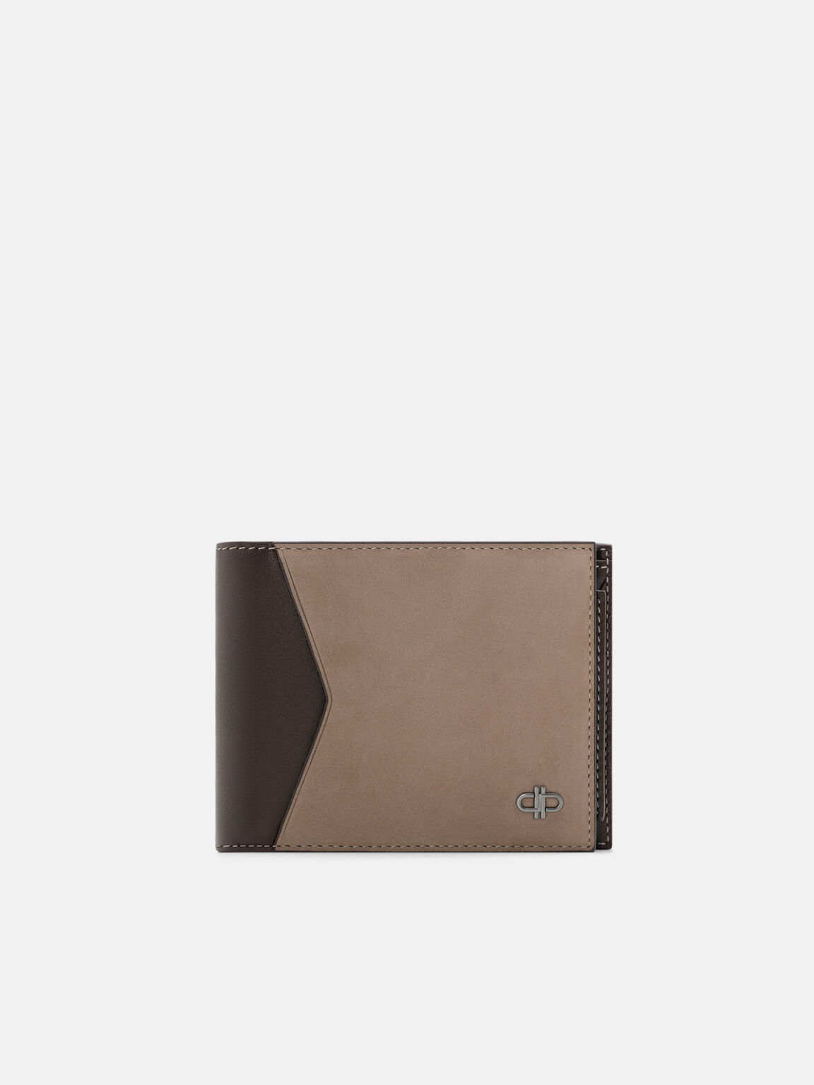 Leather Bi-Fold Wallet with Insert, Taupe, hi-res