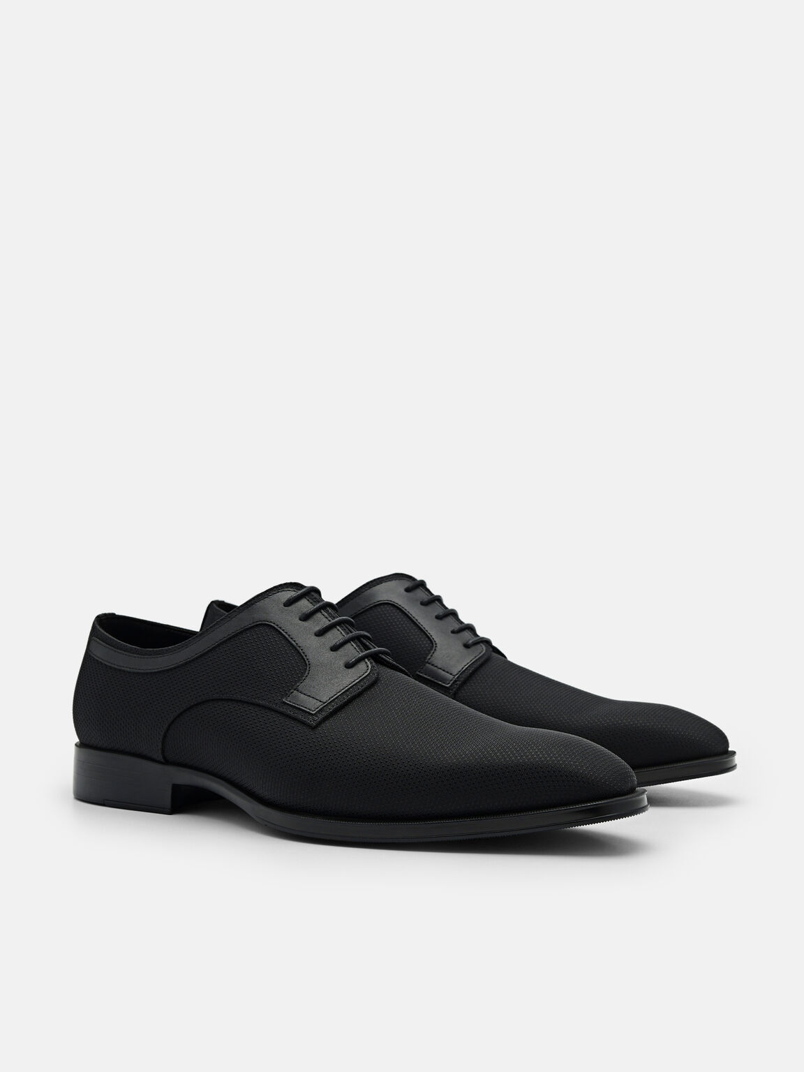 Nylon and Leather Derby Shoes, Black