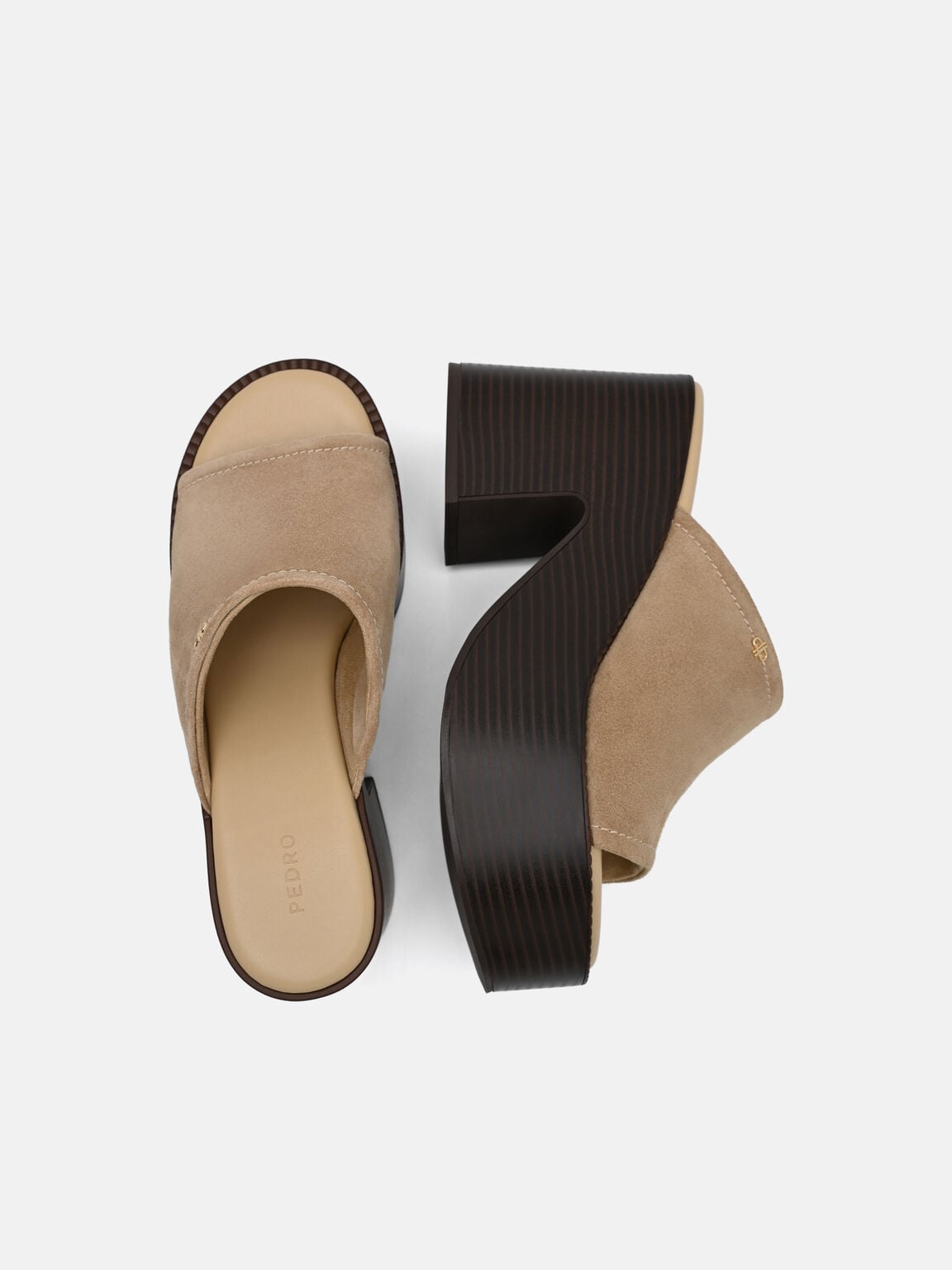 Estella Suede Platform Wedge Sandals, Sand, hi-res