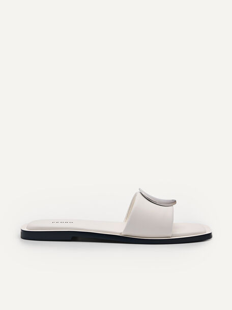 Vibe Square Toe Sandals, White, hi-res