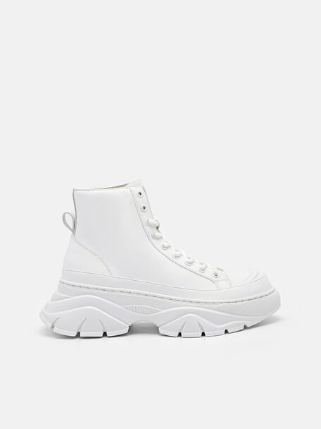 Hybrix Lace-Up Boots, White, hi-res