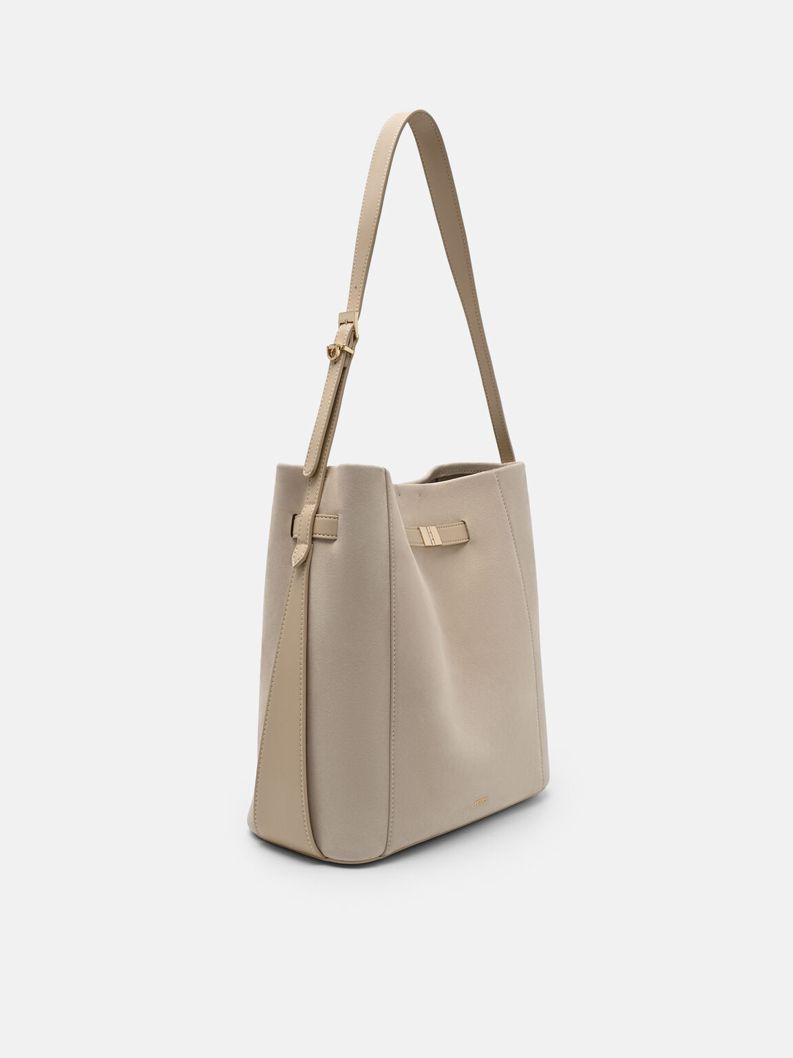 Jatte Belt Leather Bucket Bag, Sand Nubuck, hi-res