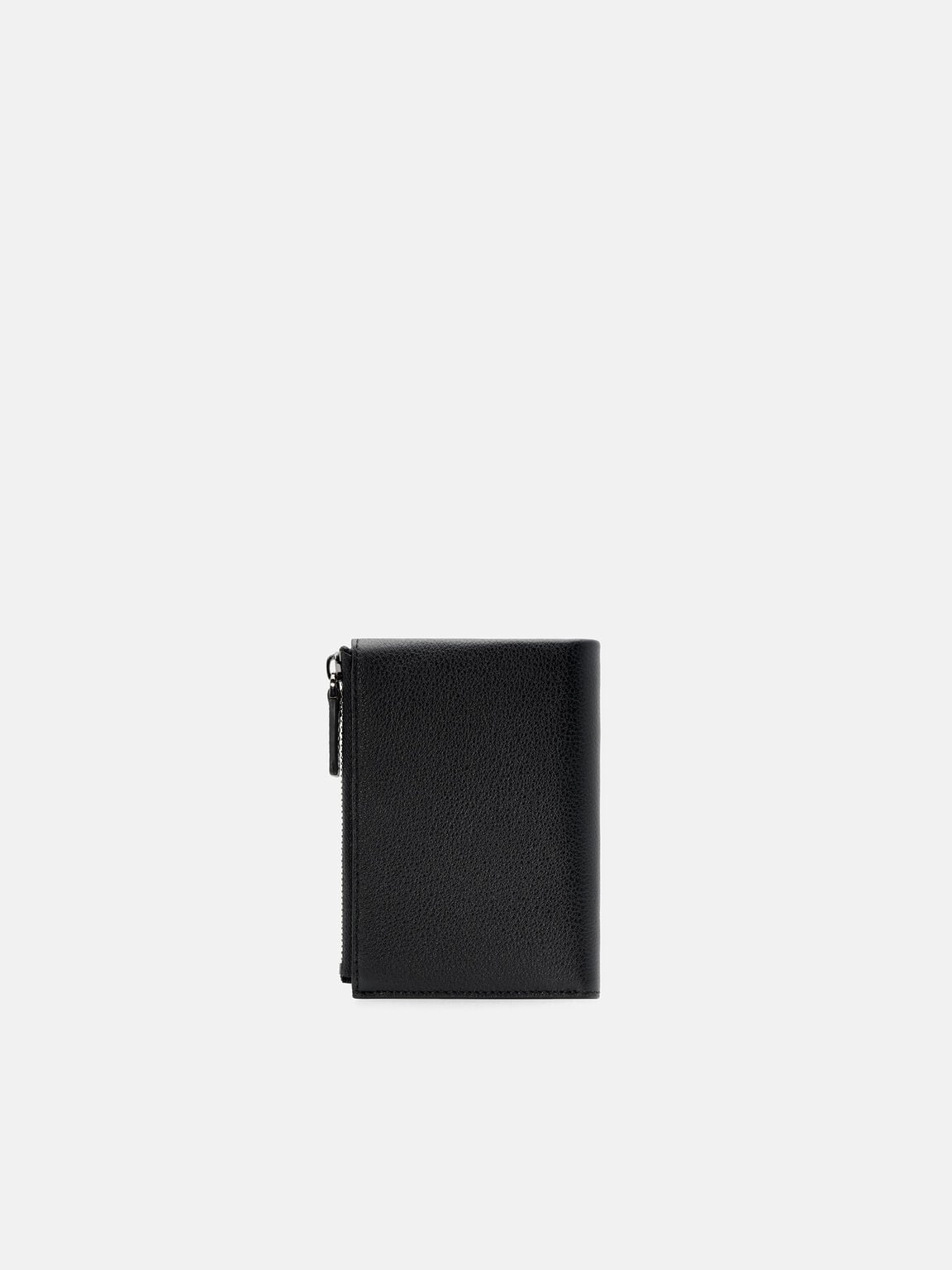 V&iacute; đựng thẻ gập đ&ocirc;i Leather, Đen v&acirc;n, hi-res