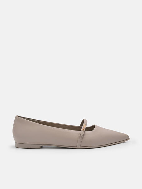 PEDRO Studio Amerie Leather Mary Janes, Taupe, hi-res