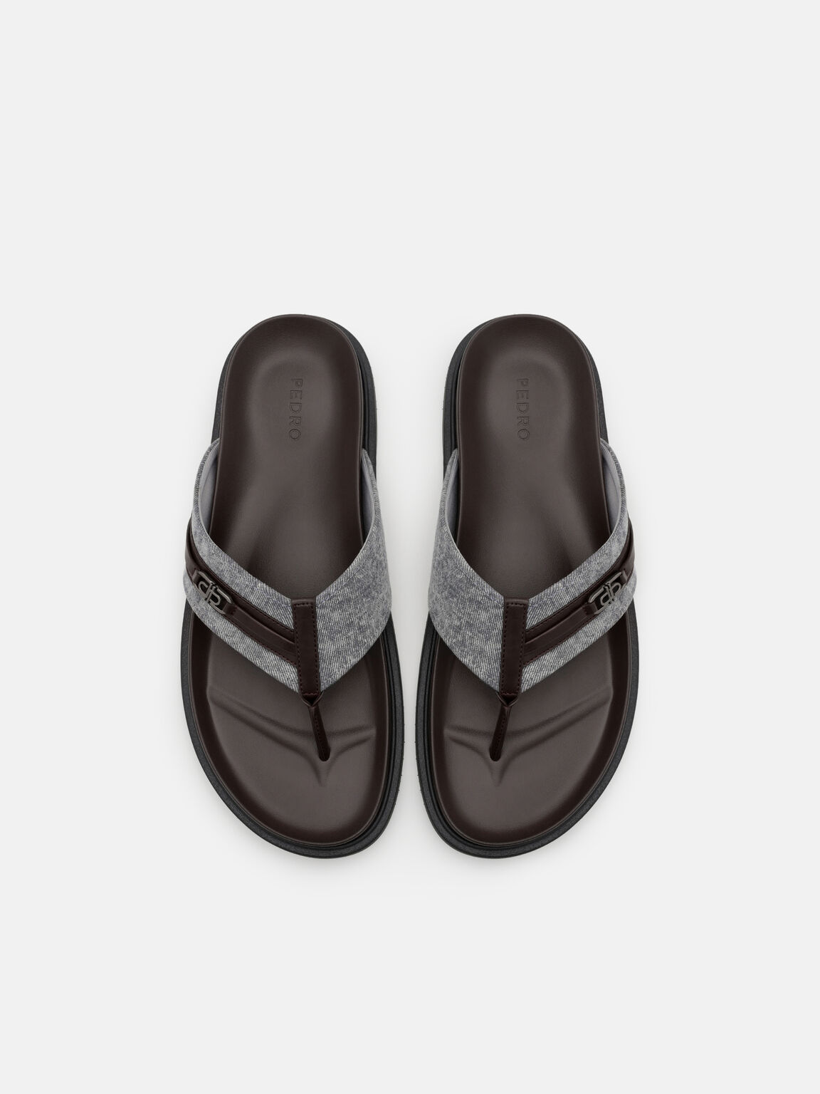 Canvas Thong Sandals, Grey, hi-res