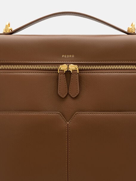 Alyssa Tumbled Leather Backpack, Brown Tumble, hi-res