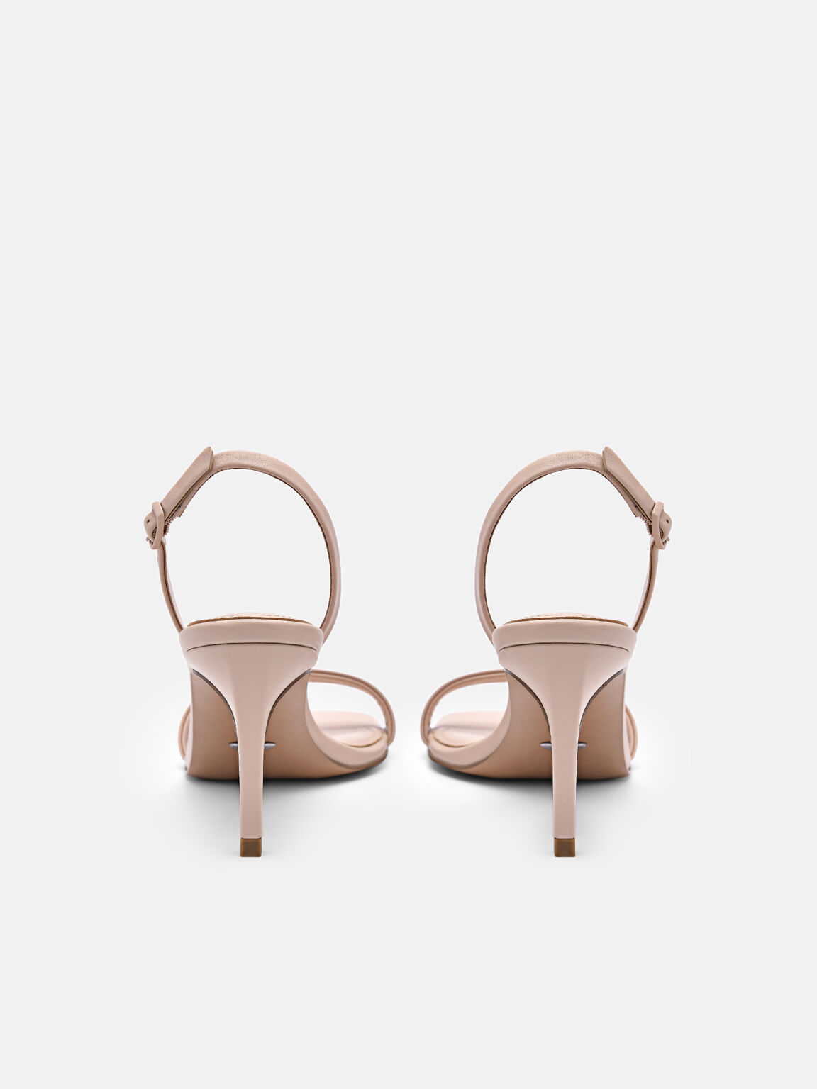 Giày sandals cao gót mũi vuông Studio Mel Leather, Nude, hi-res